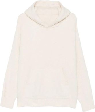 Roberto Collina Felpa con cappuccio in cotone garzato - - Sweatshirts & Hoodies - Uomo - Beige - L