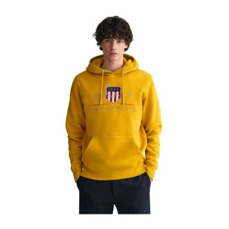 GANT Heren, Sweatshirts & Hoodies, Geel, Maat: 2XL Katoen