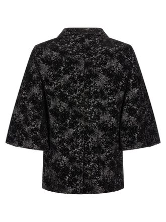Comme Des Gar&ccedil;ons Jacquard Flared-Sleeve Blazer - Black