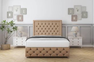 Comfort Beds Winchester Dumfries Divan Set 2 Drawers-26 Headboard-Footboard in Light Brown | Size: Small Single