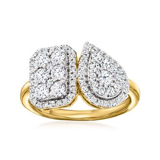 Ross-Simons Diamond Toi Et Moi Ring in 18kt Gold Over Sterling