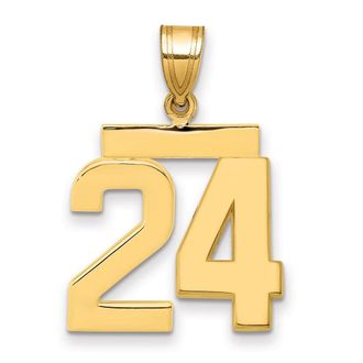 Diamond2Deal 14k Yellow Gold Medium Polished Number Charm Pendant