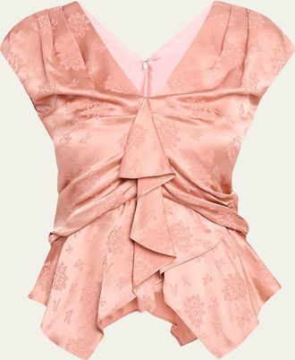 3.1 Phillip Lim Floral Silk Draped Top