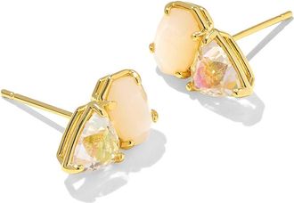 Kendra Scott Tatum Stud Womens Earrings Earring Gold Neutral Mix, Brass