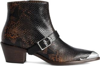 Zadig&Voltaire Laarzen met slangen-effect en gesp - Zwart