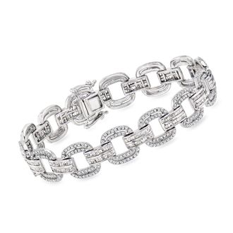 Ross-Simons Diamond Link Bracelet in Sterling Silver
