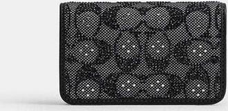 Coach Essential Slim Card Case In Crystal Signature Jacquard
