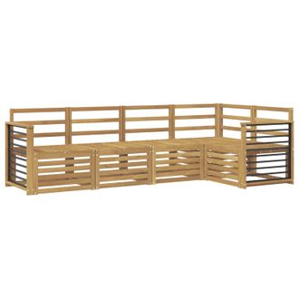 vidaXL Conjunto De Sof&aacute;s De Exterior 5 Pcs Blanco 247 X 128,5 X 73 Cm Vidaxl