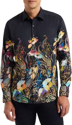 Robert Graham Jacobs Long Sleeve Button-Up Shirt in Black Multi at Nordstrom Rack, Size Xx-Large