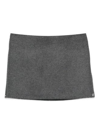 Sportmax logo-detail mini skirt - Grey