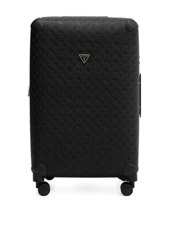 Guess Co embossed-logo luggage - Black