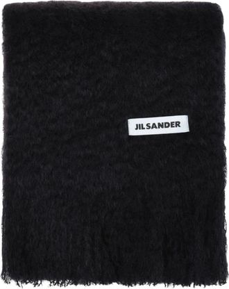 Jil Sander Slim Wool Blend Sjaal - Heren - Wintersjaals - Zwart - ONE Size - Wol - Accessoires