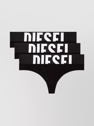 Diesel cotton logo thong briefs 3-pack