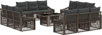 vidaXL Conjunto De Sof&aacute;s De Jard&iacute;n 13 Uds. Gris Y Gris Oscuro Vidaxl