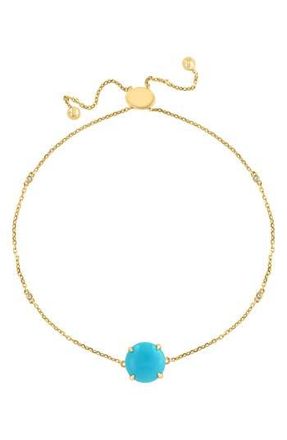 Effy 14K Yellow Gold Diamond Turquoise Bracelet - 0.02 ctw. in Blue at Nordstrom Rack