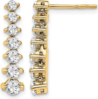 Diamond2Deal 14k Yellow Gold Lab Grown Diamond Drop Dangle Earrings