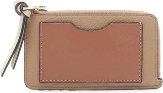 Loewe Pre-owned Wallets, female, Brown, Size: ONE SIZE Pre-owned Vintage Leather Card Holder with Zipper Pouch