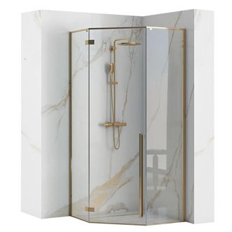 Rea Rea - Mampara De Ducha Diamond Oro 90x90