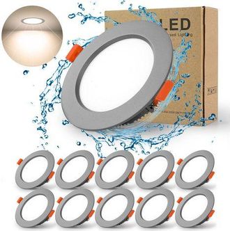 OEM Focos Led Empotrables Ultra Flat Black De 5w 230v Ip44 500 L&uacute;menes, Paquete De 10 Focos Empotrables De Techo, Luz Blanca Fr&iacute;a 6000k, Orificio De Monta