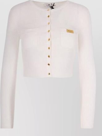 Elisabetta Franchi knit cardigan cropped round neck buttons