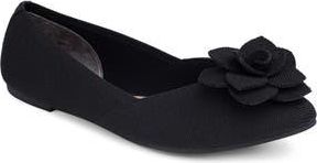 Me Too Alaya Floral Appliqu&eacute; Mesh Flat in Black at Nordstrom Rack, Size 5.5