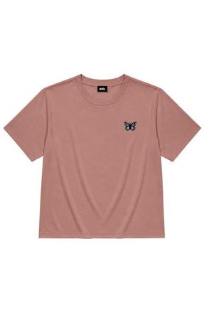 Dalix Butterfly Relaxed Midweight Jersey Tee in Hazy Pink at Nordstrom, Size Xx-Large
