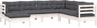 vidaXL Vidaxl - Muebles De Jard&iacute;n 8 Pzas Con Cojines Blanco Madera De Pino