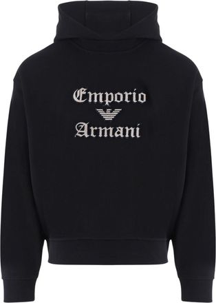 Emporio Armani Black Logo Regular Hoodie