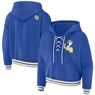 WEAR by Erin Andrews Womens WEAR by Erin Andrews Royal Los Angeles Rams Lace-Up Pullover Hoodie at Nordstrom, Size Xx-Large