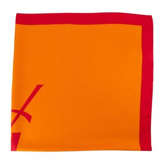 Saint Laurent Cassandre Vierkante Sjaal - Dames - Accessoires - Oranje - Maat: ONE Size Zijde