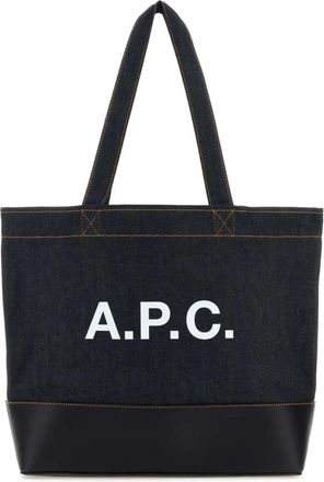 A.P.C. Axel Shopping Bag - Heren - Shoppers - Blauw - ONE Size - Leer - Tassen