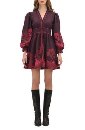 Celina Moon Dusky Long Sleeve Minidress in Pink at Nordstrom Rack, Size Medium