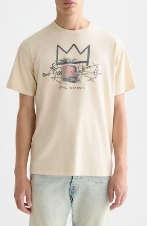 Scotch & Soda Basquiat Artwork Graphic Cotton T-Shirt in Eggnog at Nordstrom, Size Xx-Large