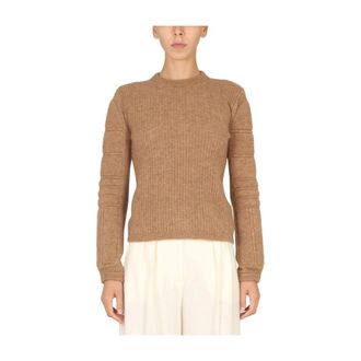 Max Mara Crowling Stretch Mohair Y - Dames - Ronde hals truien - Beige - M - Truien & Vesten