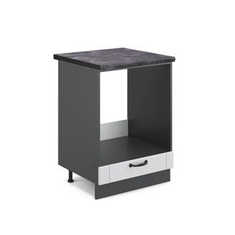 Vicco Armario Para Horno Empotrado Fame-line, Blanco Casa De Campo, 60 Cm, Et Antracita Vicco