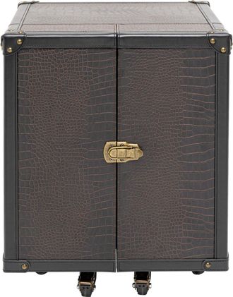 Kare Design Mueble bar peque&ntilde;o de madera negra y marr&oacute;n