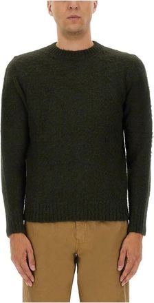 Aspesi Textured Crewneck Sweater - Heren - Ronde hals truien - Groen - M - Truien & Vesten