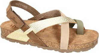 Yokono Jerba-718 Platte sandaal - Dames - Sandalen - Bruin - 37 EU - Leer - Schoenen