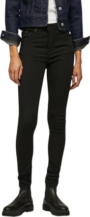 Pepe Jeans London Zwarte High Waisted Skinny Jeans - Dames - Skinny Jeans - Zwart - W33 L30 - Katoen - Jeans