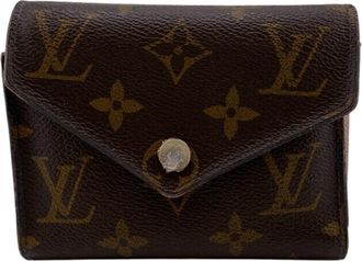 Louis Vuitton Brown Dark Brown Leather Wallet (Tri-Fold) (Pre-Owned)