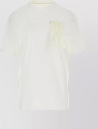 Jil Sander cotton crew neck t-shirt with tassel detail