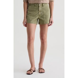 AG - Adriano Goldschmied Analeigh Patch Pocket Denim Shorts in Sulfur Basil at Nordstrom Rack, Size 30