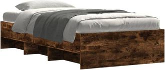 vidaXL Estructura Cama Sin Colch&oacute;n Madera Roble Ahumado 75x190 Cm Vidaxl