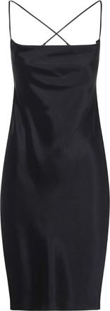 Saint Laurent Black Cowl Neck Silk Satin Mini Dress