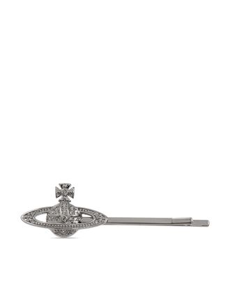 Vivienne Westwood logo hair clip - Silver