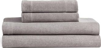 Calvin Klein Modern M&eacute;lange Cotton Blend Sheet Set in Medium /Dark Brown at Nordstrom, Size Queen