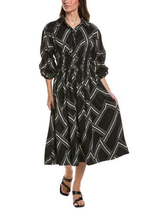 Gracia Printed Shirt Collar Dress