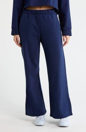 Beyond Yoga Open Ended Mid Rise Wide Leg Pants in After Dark Navy at Nordstrom Rack, Size X-Small