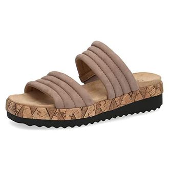 Mules Caprice Femmes - Largeur G, Talon 4cm, Cuir Véritable, Confort Memotion, Idéales Quotidien