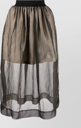 Uma Wang layered midi skirt elastic waistband